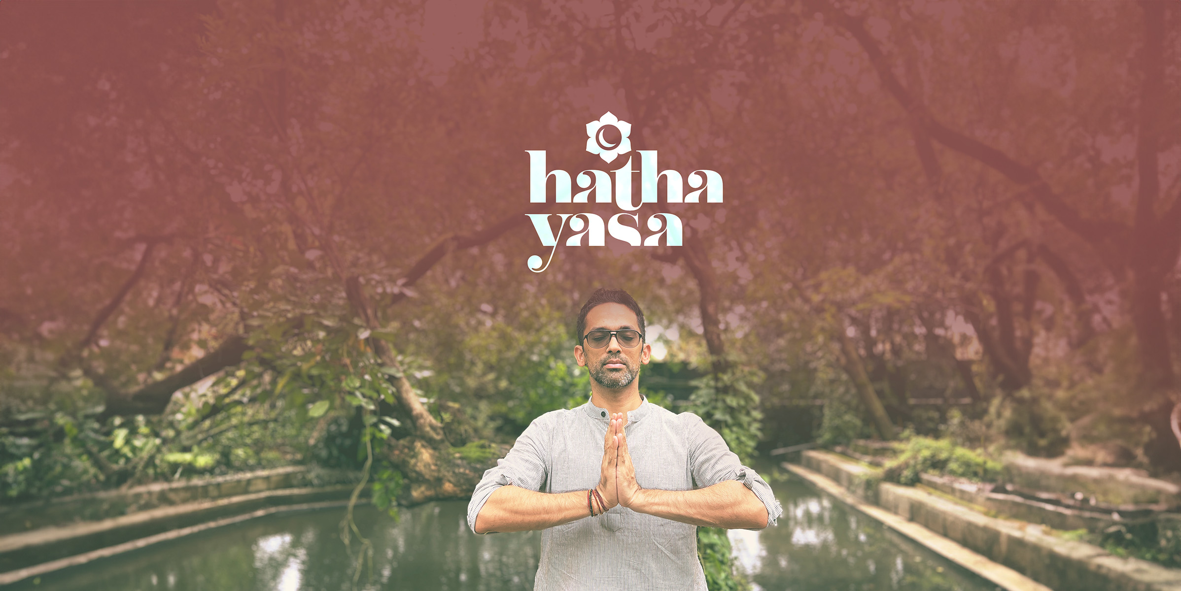 Kamal Bhatnagar, founder of Hathayasa, in namaste pose